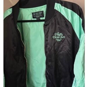 Jeffree Star Black and Mint Bomber Jacket